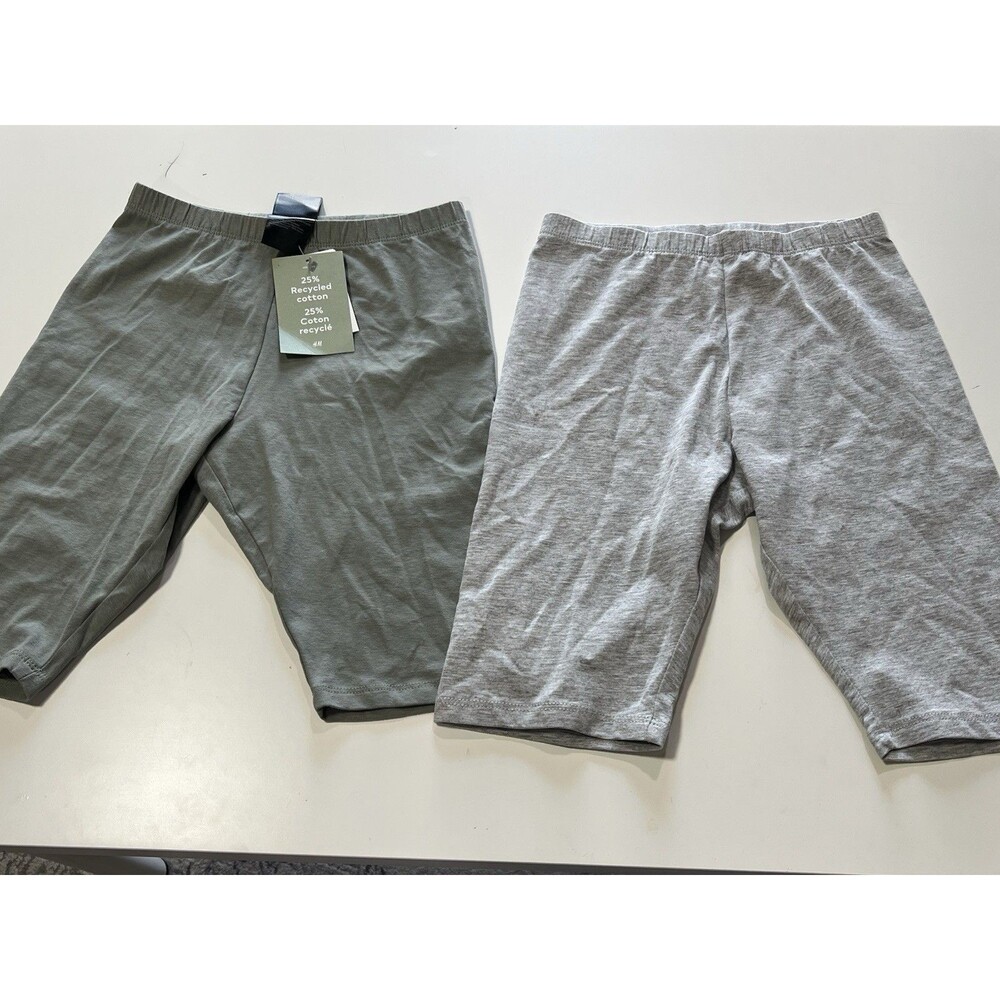 Lot of 2 - NWT H&M Kids Girls Cotton Blend Cycling Bike Shorts 11-12 Y